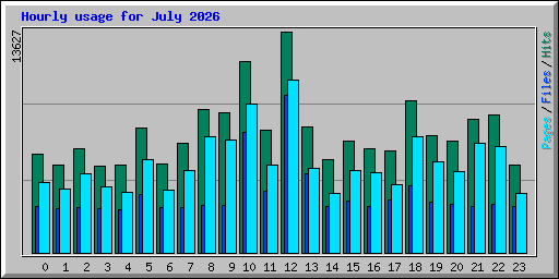 Hourly usage for July 2026