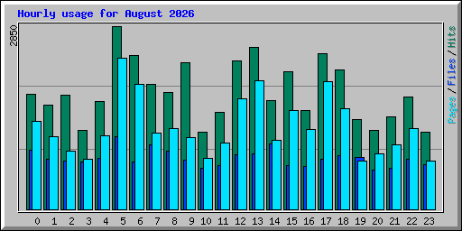 Hourly usage for August 2026